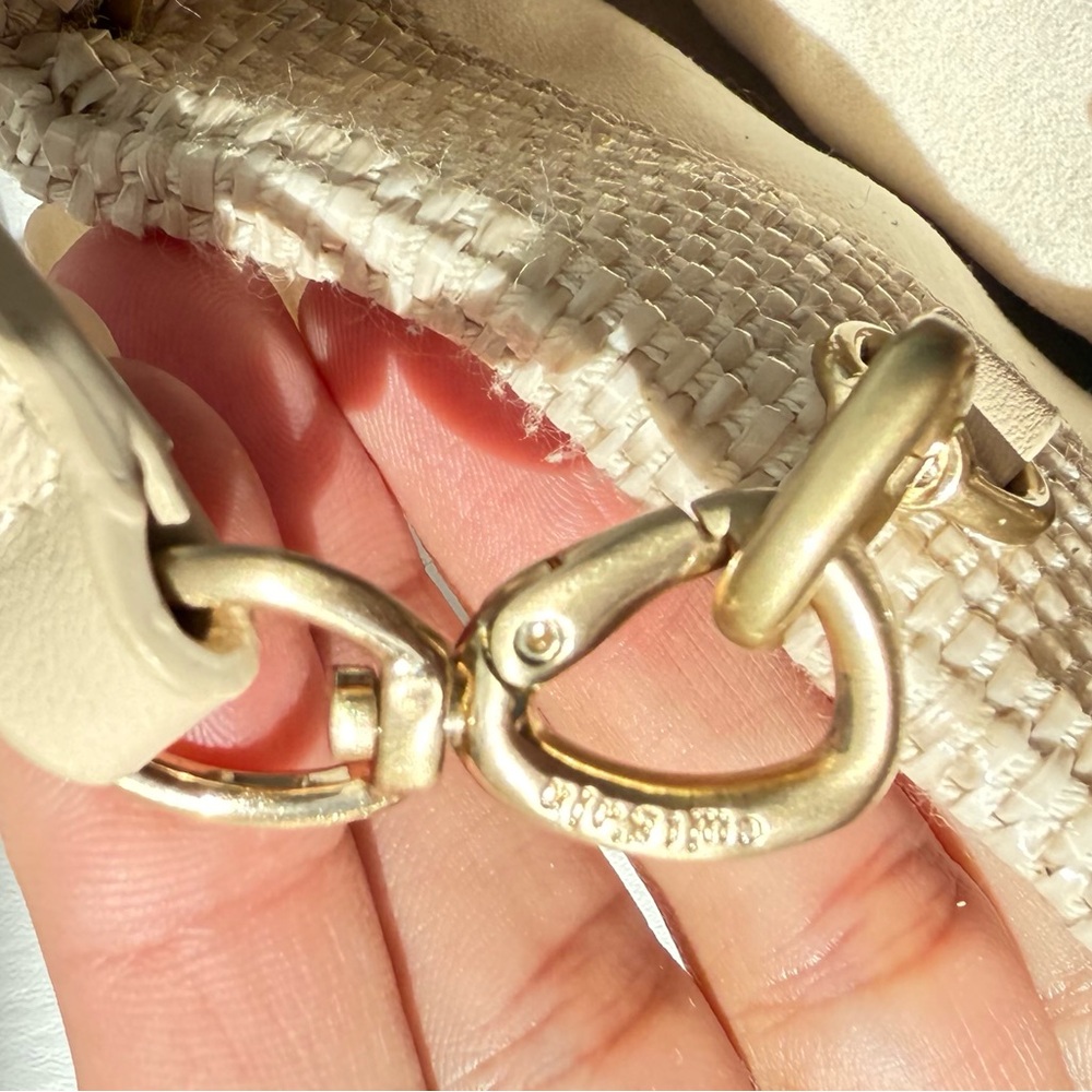 Cult Gaia Beige Woven Handbag with Bamboo Handle - Picture 3 of 9